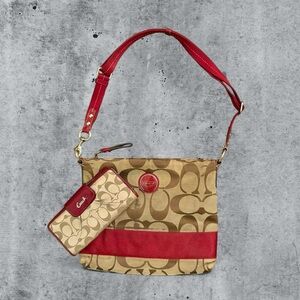 Coach Y2K Signature Canvas Women's Crossbody Bag With Wallet Cute Small Vintage